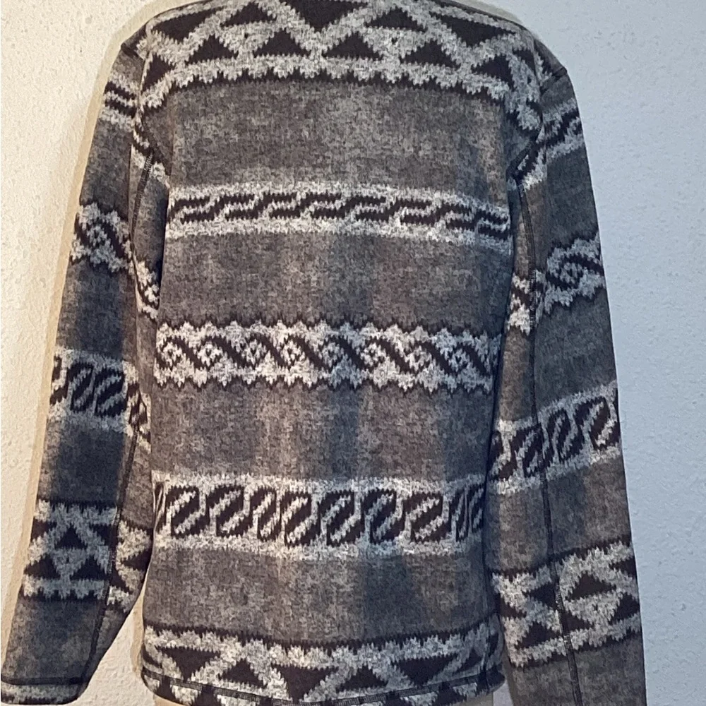 The North Face Aztec Men's Sweater 1/4 Zip Gray Fleece Southwest Jacket Medium